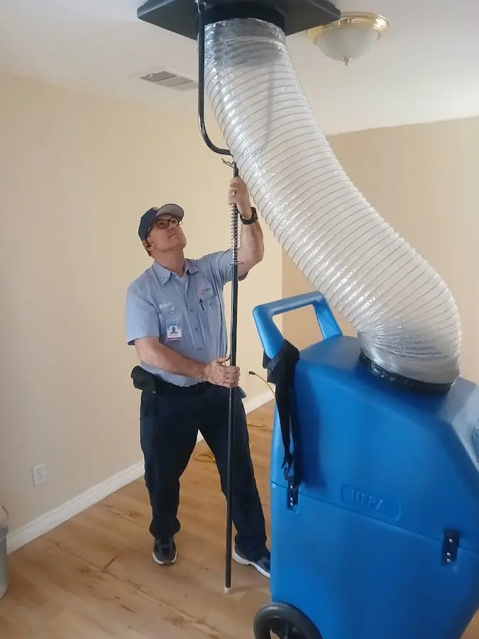 Mini Split Installation technician using HEPA equipment in Puyallup